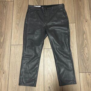 Gap Women's Vintage Slim Hi-Rise Grey Faux Leather Trouser